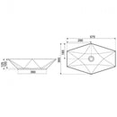 KR-570 kerámia design mosdó, 57,5x36,5x12,5cm, matt fekete