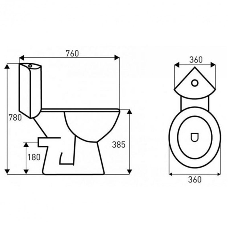 KR61 KR61 Sarokba szerelhető monoblokkos WC