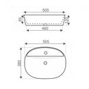 KR-860 kerámia design mosdó, ovális, 50,5x38x12 cm, matt fekete
