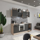 Yorki 210 konyhabútor sonoma tölgy korpusz,selyemfényű antracit fronttal alsó sütős elemmel