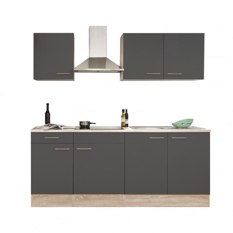 Yorki 210 konyhabútor sonoma tölgy korpusz,selyemfényű antracit fronttal