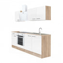 Yorki 210 konyhabútor sonoma tölgy korpusz,selyemfényű fehér fronttal alsó sütős elemmel