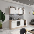 Yorki 210 konyhabútor sonoma tölgy korpusz,selyemfényű fehér fronttal alsó sütős elemmel