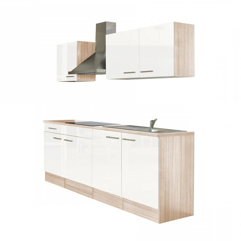 Yorki 210 konyhabútor sonoma tölgy korpusz,selyemfényű fehér fronttal