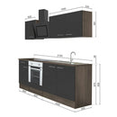 Yorki 210 konyhabútor yorki tölgy korpusz,selyemfényű antracit fronttal alsó sütős elemmel