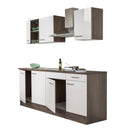 Yorki 210 konyhabútor yorki tölgy korpusz,selyemfényű fehér fronttal