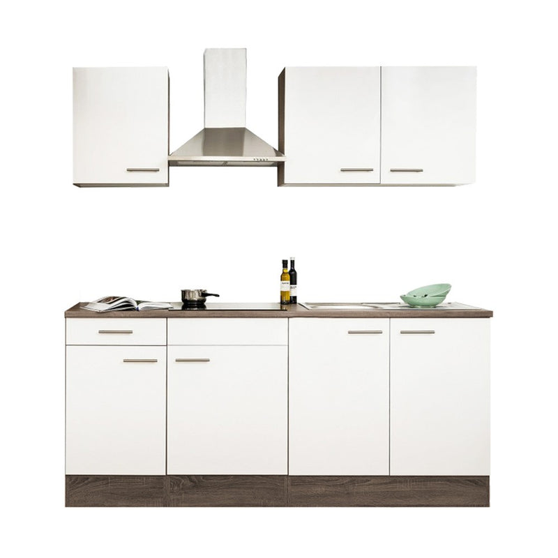 Yorki 210 konyhabútor yorki tölgy korpusz,selyemfényű fehér fronttal