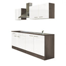 Yorki 210 konyhabútor yorki tölgy korpusz,selyemfényű fehér fronttal