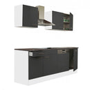 Yorki 220 konyhabútor fehér korpusz,selyemfényű antracit fronttal