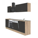 Yorki 220 konyhabútor sonoma tölgy korpusz,selyemfényű antracit fronttal alsó sütős elemmel