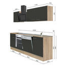 Yorki 220 konyhabútor sonoma tölgy korpusz,selyemfényű antracit fronttal alsó sütős elemmel