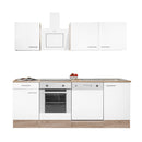 Yorki 220 konyhabútor sonoma tölgy korpusz,selyemfényű fehér fronttal alsó sütős elemmel