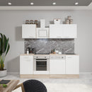 Yorki 220 konyhabútor sonoma tölgy korpusz,selyemfényű fehér fronttal alsó sütős elemmel