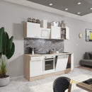 Yorki 220 konyhabútor sonoma tölgy korpusz,selyemfényű fehér fronttal alsó sütős elemmel