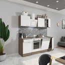 Yorki 220 konyhabútor yorki tölgy korpusz,selyemfényű fehér fronttal alsó sütős elemmel