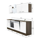 Yorki 220 konyhabútor yorki tölgy korpusz,selyemfényű fehér fronttal alsó sütős elemmel