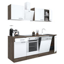 Yorki 220 konyhabútor yorki tölgy korpusz,selyemfényű fehér fronttal alsó sütős elemmel