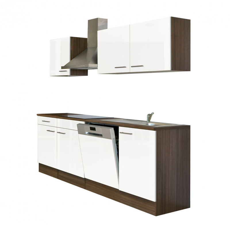 Yorki 220 konyhabútor yorki tölgy korpusz,selyemfényű fehér fronttal