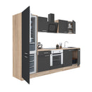 Yorki 270 konyhabútor sonoma tölgy korpusz,selyemfényű antracit front alsó sütős elemmel alulfagyasztós hűtős szekrénnyel