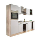 Yorki 270 konyhabútor sonoma tölgy korpusszal, selyemfényű fehér fronttal