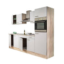 Yorki 270 konyhabútor sonoma tölgy korpusszal, selyemfényű fehér fronttal