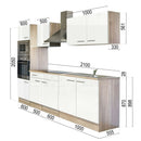 Yorki 270 konyhabútor sonoma tölgy korpusszal, selyemfényű fehér fronttal