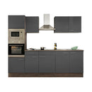 Yorki konyhabútor Yorki tölgy korpusszal, selyemfényű antracit fronttal 270 cm-es méretben