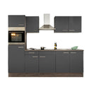 Yorki konyhabútor Yorki tölgy korpusszal, selyemfényű antracit fronttal 270 cm-es méretben