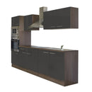 Yorki konyhabútor Yorki tölgy korpusszal, selyemfényű antracit fronttal 270 cm-es méretben