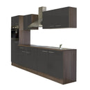 Yorki konyhabútor Yorki tölgy korpusszal, selyemfényű antracit fronttal 270 cm-es méretben