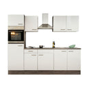 Yorki konyhabútor Yorki tölgy korpusszal, selyemfényű fehér fronttal 270 cm-es méretben