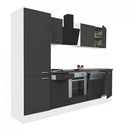 Yorki 280 konyhabútor fehér korpusz,selyemfényű antracit front alsó sütős elemmel polcos szekrénnyel