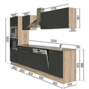 Yorki 280 konyhabútor sonoma tölgy korpusszal, selyemfényű antracit fronttal