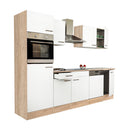 Yorki 280 konyhabútor sonoma tölgy korpusszal, selyemfényű fehér fronttal