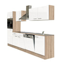 Yorki 280 konyhabútor sonoma tölgy korpusszal, selyemfényű fehér fronttal