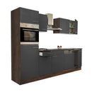 Yorki konyhabútor Yorki tölgy korpusszal, selyemfényű antracit fronttal 280 cm-es méretben