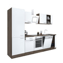 Yorki 280 konyhabútor yorki tölgy korpusz,selyemfényű fehér front alsó sütős elemmel polcos szekrénnyel