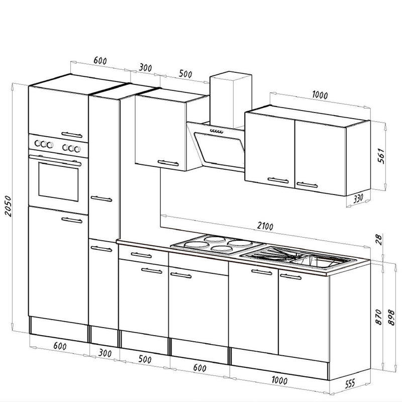 Yorki 300 konyhabútor fehér korpusz,selyemfényű antracit fronttal