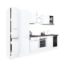 Yorki 300 konyhabútor fehér korpusz,selyemfényű fehér front alsó sütős elemmel polcos szekrénnyel