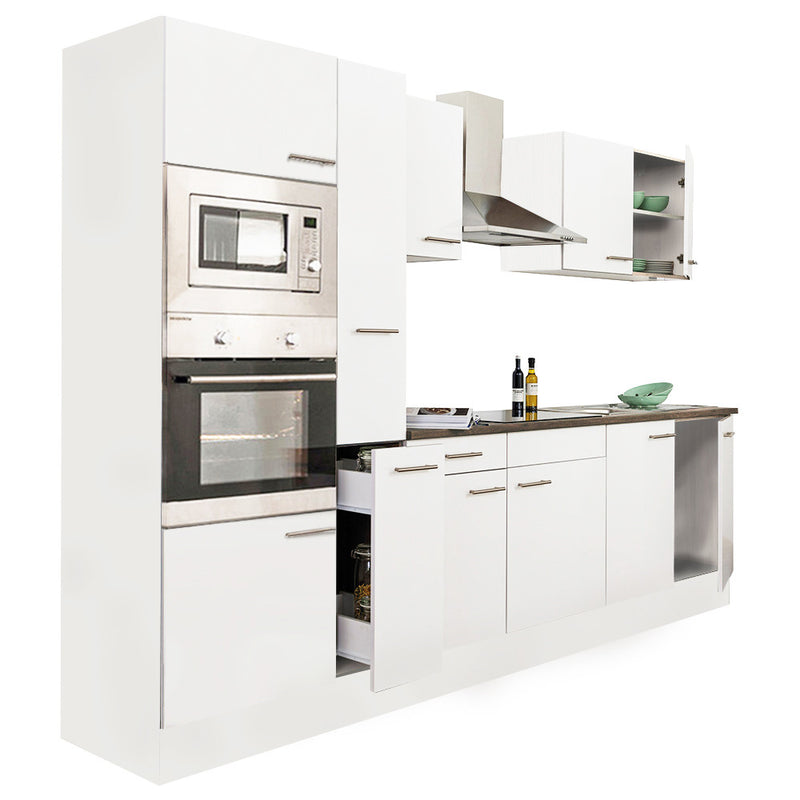 Yorki 300 konyhabútor fehér korpusz,selyemfényű fehér fronttal