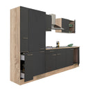 Yorki 300 konyhabútor sonoma tölgy korpusz,selyemfényű antracit fronttal polcos szekrénnyel