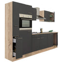 Yorki 300 konyhabútor sonoma tölgy korpusz,selyemfényű antracit fronttal