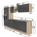 Yorki 300 konyhabútor sonoma tölgy korpusz,selyemfényű antracit fronttal