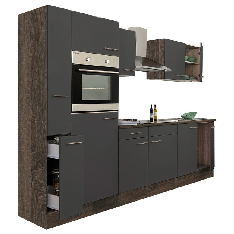 Yorki 300 konyhabútor yorki tölgy korpusz,selyemfényű antracit fronttal