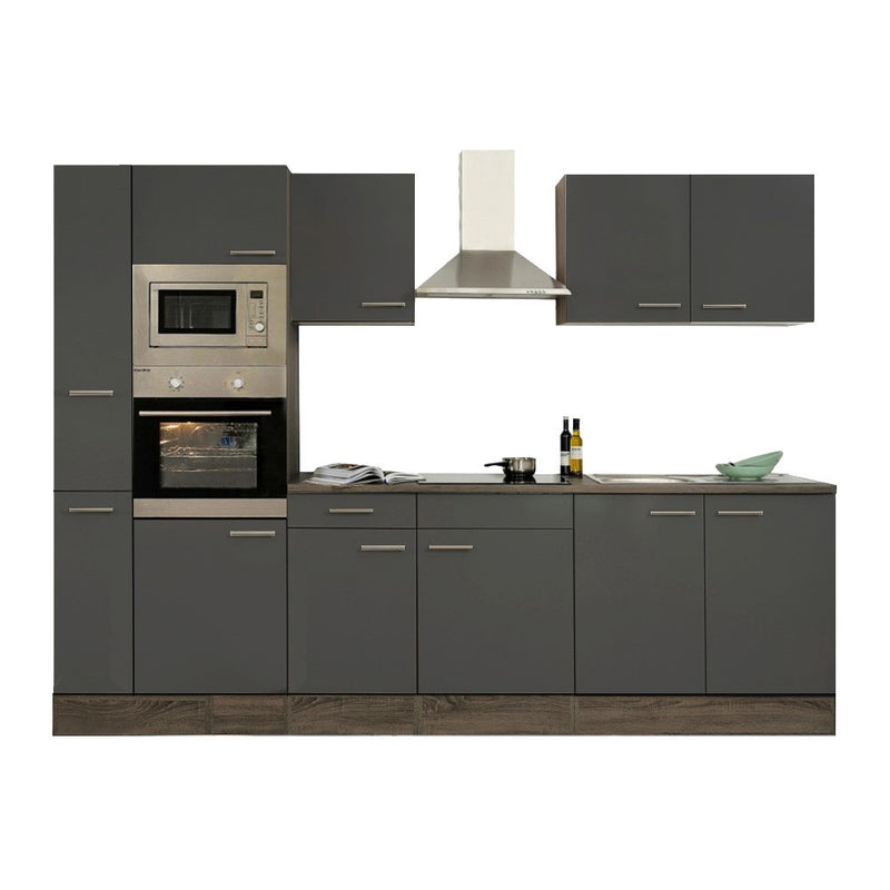 Yorki 300 konyhabútor yorki tölgy korpusz,selyemfényű antracit fronttal