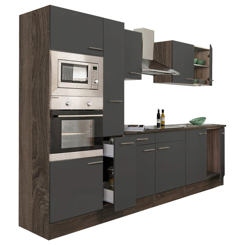 Yorki 300 konyhabútor yorki tölgy korpusz,selyemfényű antracit fronttal