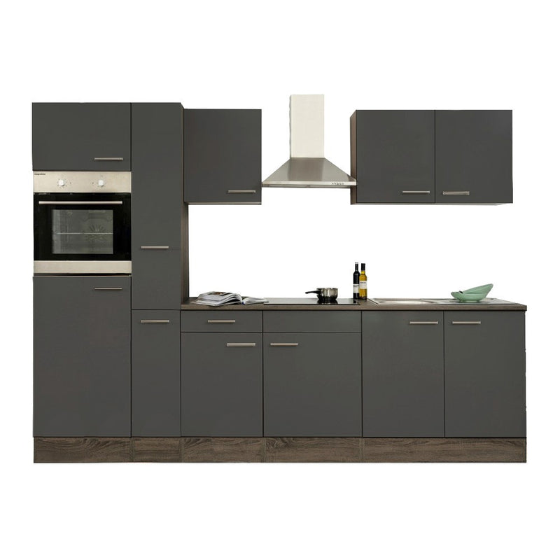 Yorki 300 konyhabútor yorki tölgy korpusz,selyemfényű antracit fronttal