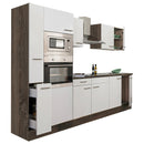 Yorki 300 konyhabútor yorki tölgy korpusz,selyemfényű fehér fronttal