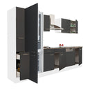 Yorki 310 konyhabútor fehér korpusz,selyemfényű antracit fronttal alulfagyasztós hűtős szekrénnyel