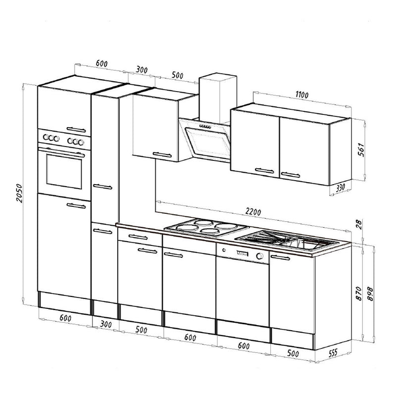 Yorki 310 konyhabútor fehér korpusz,selyemfényű antracit fronttal